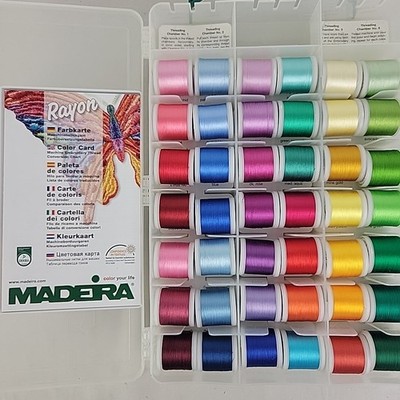 80+ Spools Madeira Rayon Embroidery Threads Case Embroidery Designs Disc Needles