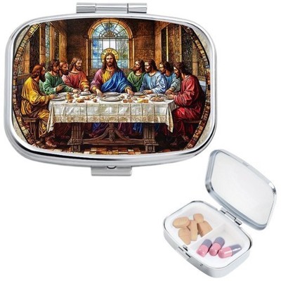 Last Supper Pill Box 2 Compartment Small Travel Size