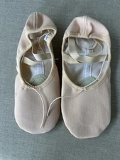 Angelo Luzio 246A Canvas Adult Ballet Shoe, Sz 6M, Peach