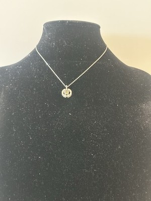 KEISER 925 SS ART DECO CIRCLE SPINNING HEMATITE RUBY LOVE PENDANT 20 NECKLACE