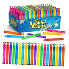 SpringFlower 200 Pieces Mini Bubble Wands, Party Favors Assortment 200 Star