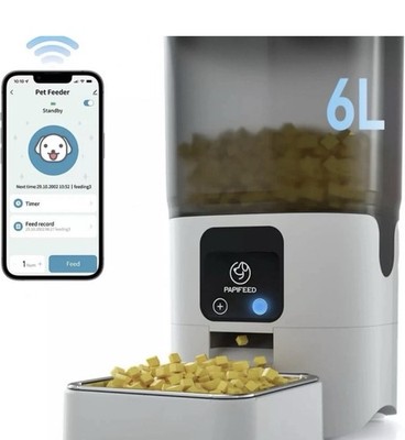 Large 6L SMART Automatic pet Feeder  & Stainless Steel Bowl - WIFI