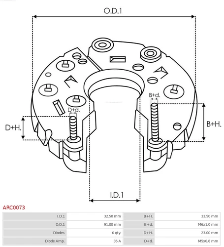 RECTIFICADOR, ALTERNADOR AS-PL ARC0073 - Imagen 4 de 9