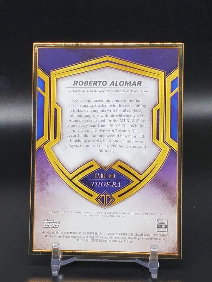 2020 Topps Transcendent Roberto Alomar Hall of Fame Auto /25 Toronto Blue Jays - Image 2 of 2