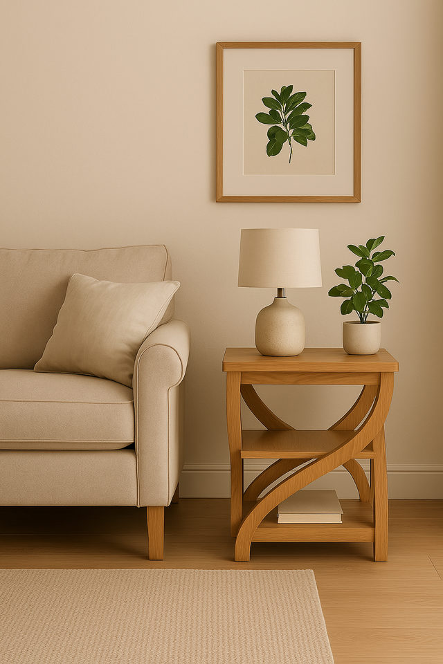 Side Plant Table | Solid Oak Wood Coffee/Telephone/Lamp/Bedside/End ...