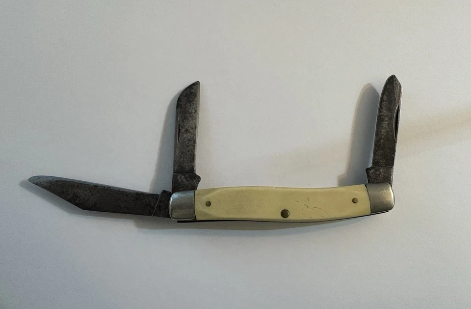 Navaja de Bolsillo Vintage Frontier Imperial 3 Hojas Stockman Modelo 4432 EE. UU. Foto 2 de 4