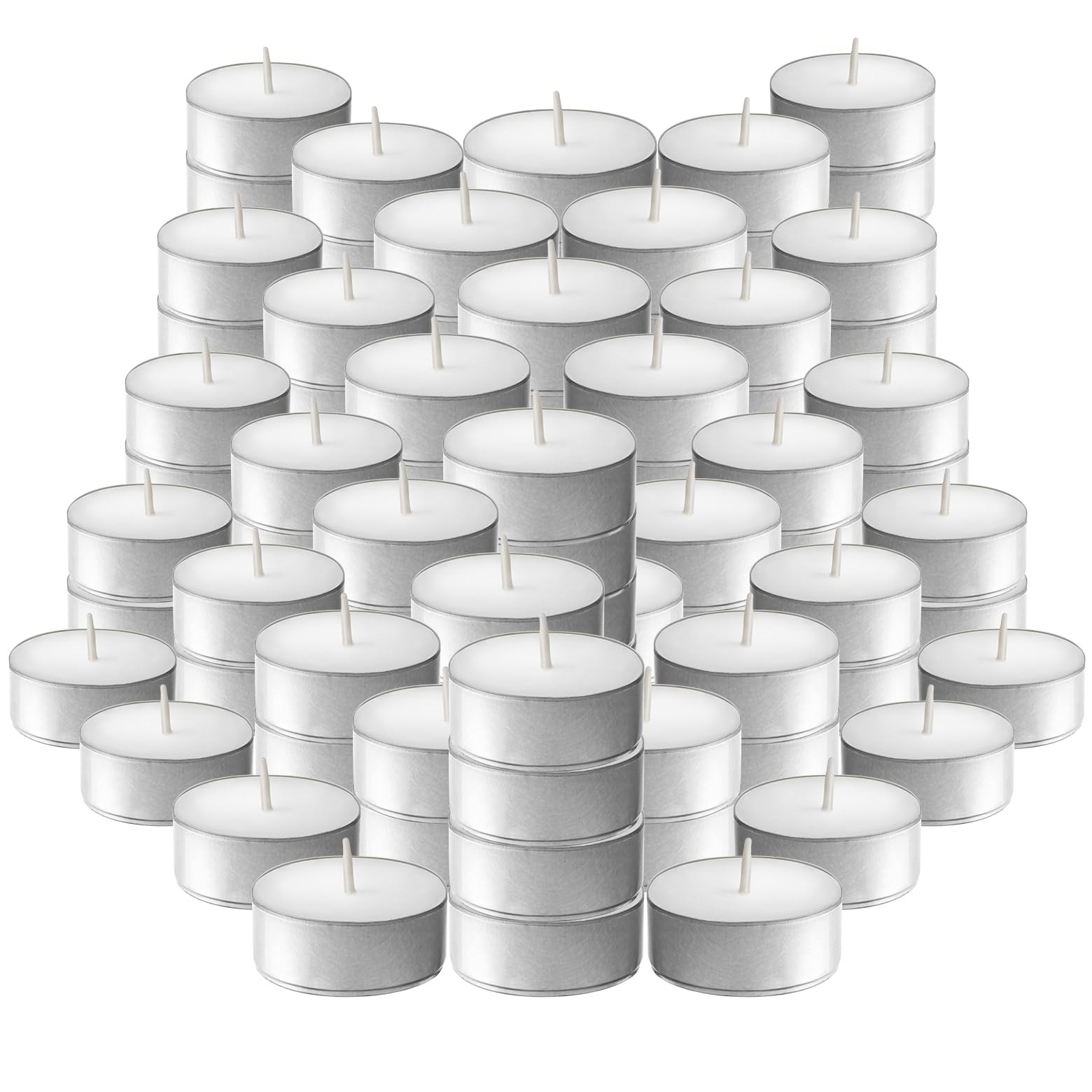 Light Candles &ndash; Set Of 100 Unscented Tea Lights &ndash; Burns 