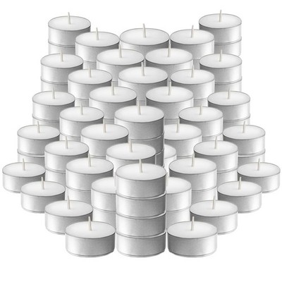 Tea Light Candles   Set of 100 Unscented Tea Lights   Burns Aprx. 4 Hours   P...