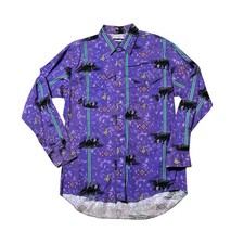 Vtg Wrangler Aztec Western Shirt Cowboy Cut Reg Fit 16 1/2 -34 X-long Tails L
