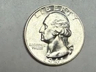 1941 satiny white BU WASHINGTON silver U.S. quarter dollar. #kg4