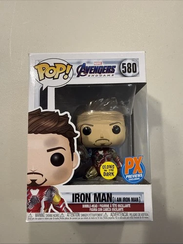 Funko Pop! Marvel Avengers Endgame #580 Iron Man I Am Iron Man PX Previews Glow