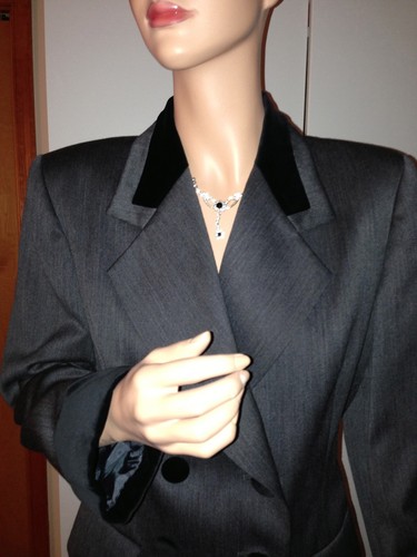 MASKA ITALIAN DESIGNER GORGEOUS GRAY PANT SUIT JACKET BLAZER SIZE 42 / M / 8 NWT - Picture 7 of 12