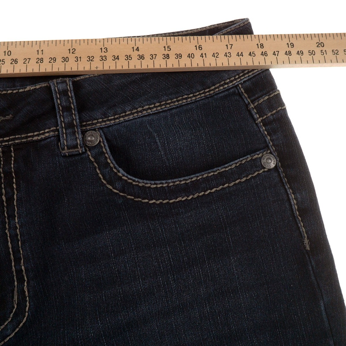 Warehouse One Contour Bootcut Blue Jeans Womens 26 Dark Blue | eBay