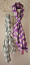 Skulls/Skully Scarf  100% Cotton New in Pkg RAJ New-Old-Stock Vintage