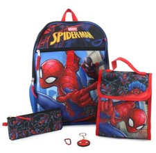 Spider-Man 5 piece Backpack lunch box pencil bags NEW Back to School NEW