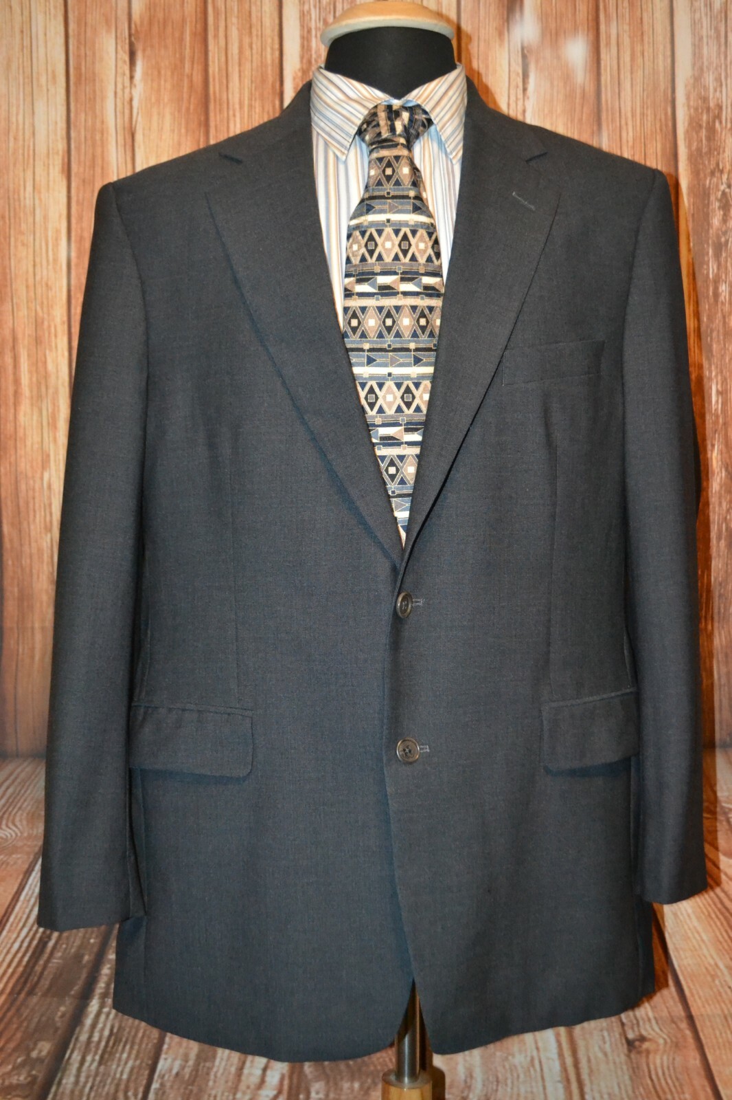 Brooks Brothers 346 Men's Stretch Charcoal 2 Front Button Sports Coat Sz 43R