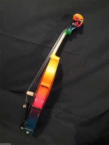 Beautiful Colorful electric violin & acoustic violin 4/4 - Picture 4 of 5
