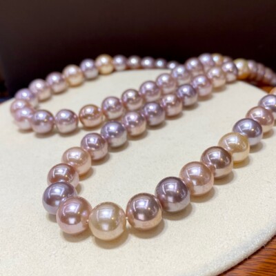 DOUBLE STRANDS AAAA 9-11MM SOUTH SEA WHITE PEARL NECKLACE 18INCH