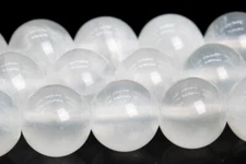 Genuine Natural White Selenite Beads Grade AA Round Loose Beads 4-5/6/8/10/12MM
