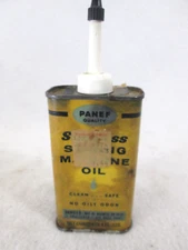 Vintage Panef Stainless Sewing Machine Oil metal 4 ounce handy household can