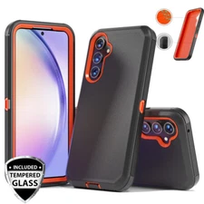 For Samsung Galaxy A54 5G Case TPU Hybrid Shockproof Phone Cover +Tempered Glass