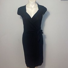 Loft ladies faux wrap Bodycon dress. Size 8. Black.