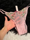 $29 VICTORIA'S SECRET Dream Angels EMBROIDERED Brazilian PANTY Sheer Mesh L