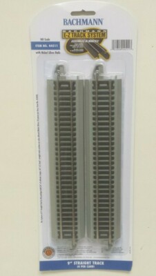 4 four - 9'' Straight Pieces Code 100 Nickel Silver Rail Bachmann Track 44511