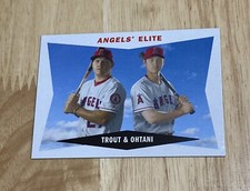 2020 Topps Archives MIKE TROUT / SHOHEI OHTANI 1960 Combo Card Angels #60CC-TO