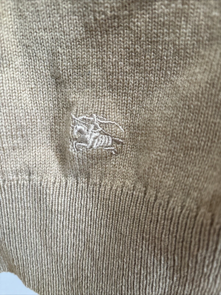 Suéter Burberrys Vintage Para Hombre Lana Cuello Botón Talla L Academia Y2K Grannycore Foto 2 de 4