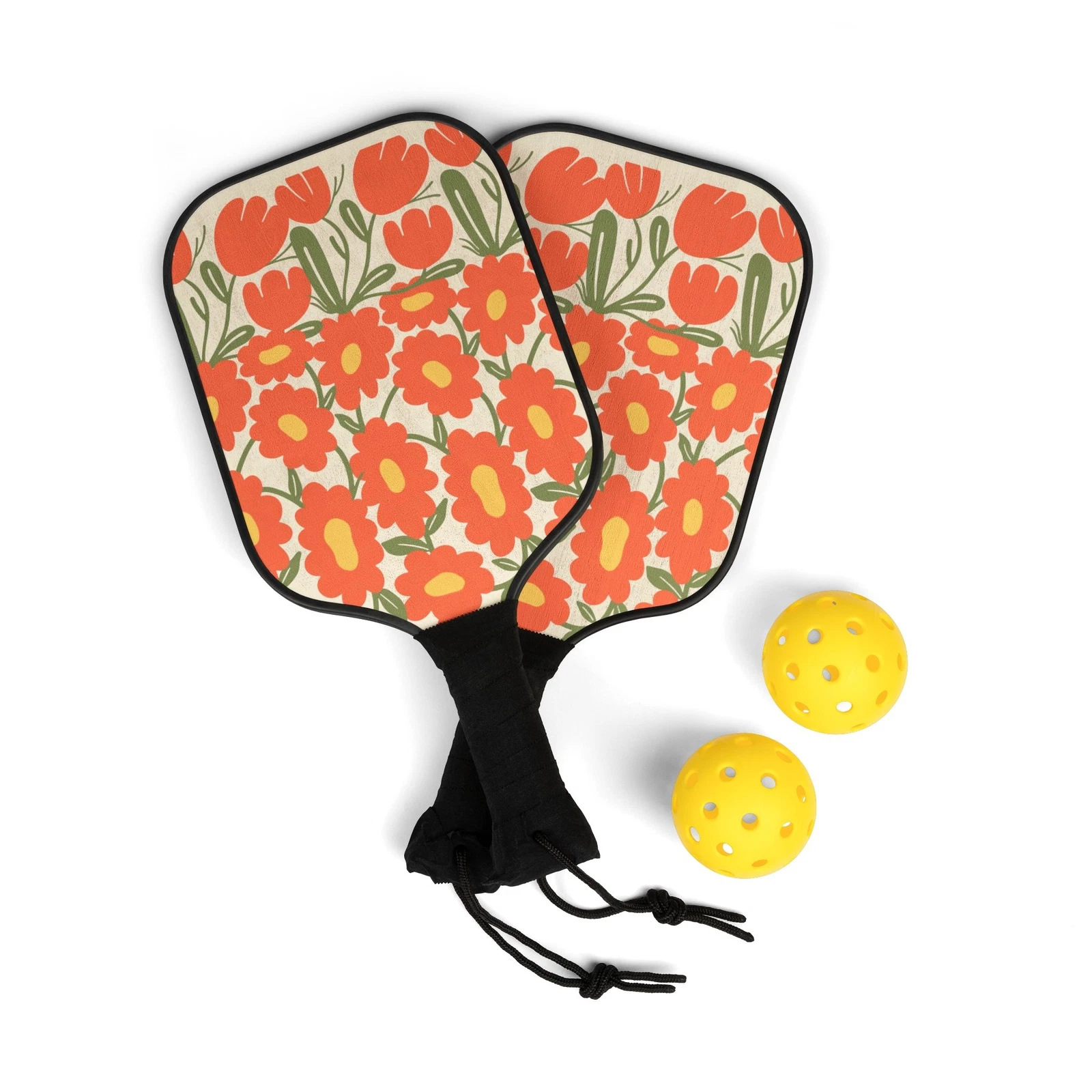 Pickleball Kit, Fiery Flowers, Pickleball Set, Pickleball Gear