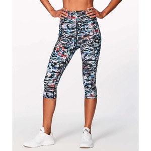 Lululemon Women S Legging Size 4 Break Free Crop Tight Nulux Culture Clash Blue Ebay