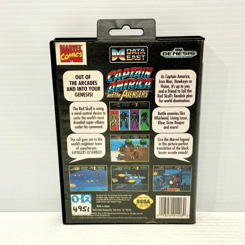 Captain America and The Avenger - Sega Genesis - Tested & Working - Free Postage - Image 2 of 4