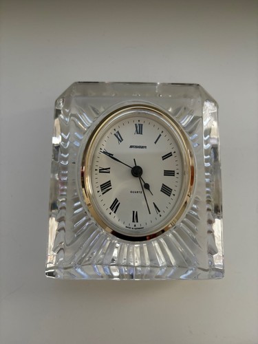 Vintage Clear Quartz Fragmented Waterford Crystal Desk Clock