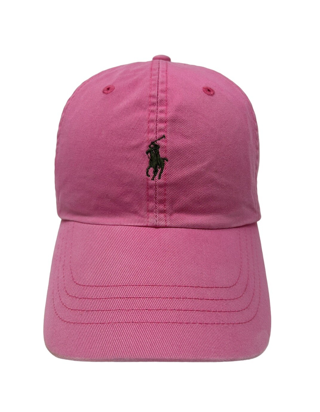 Cappello da baseball polo Ralph Lauren rosa pony cotone cinturino in pelle taglia adulto