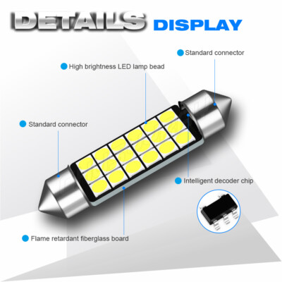 Purchase 10x Blue COB LED Dome Map Interior Lights Bulbs 42mm 1.72" Festoon 211-2 578 In