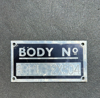 Plaxton C53F Leyland Tiger Grampian D54 VSO Bus Coach Chassis Body Plate Badge