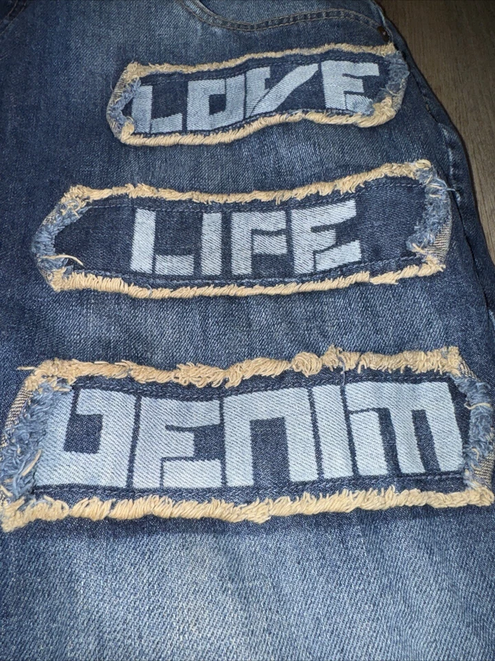 Pantalones de mezclilla vintage Y2K Azzure holgados pierna ancha patinador cibernético hip hop sag talla 42x34 alto Foto 2 de 4