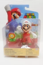 NEW Jakks 86739 World of Nintendo 4-Inch MARIO WITH FIRE FLOWER Mini-Figure