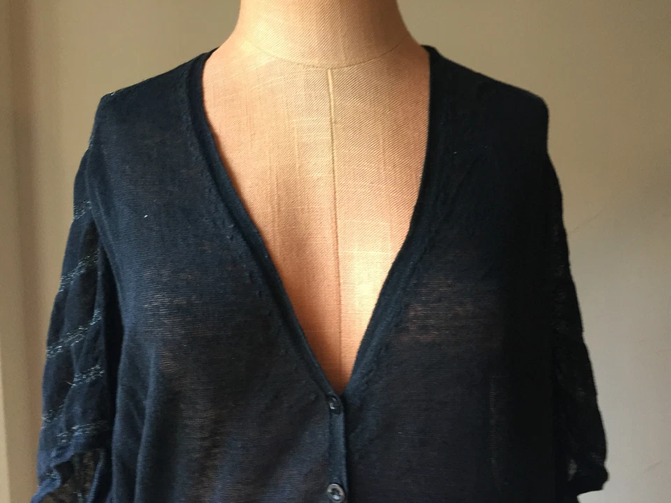 Auténtico suéter cárdigan para mujer Valentino con botones cuello en V negro talla M Foto 3 de 4