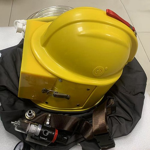 NUOVO AIR FEED Casco Sabbiatura Cappuccio Sabbiatura Sabbiatura con Filtro Stadio 3IN1 - Foto 4 di 5