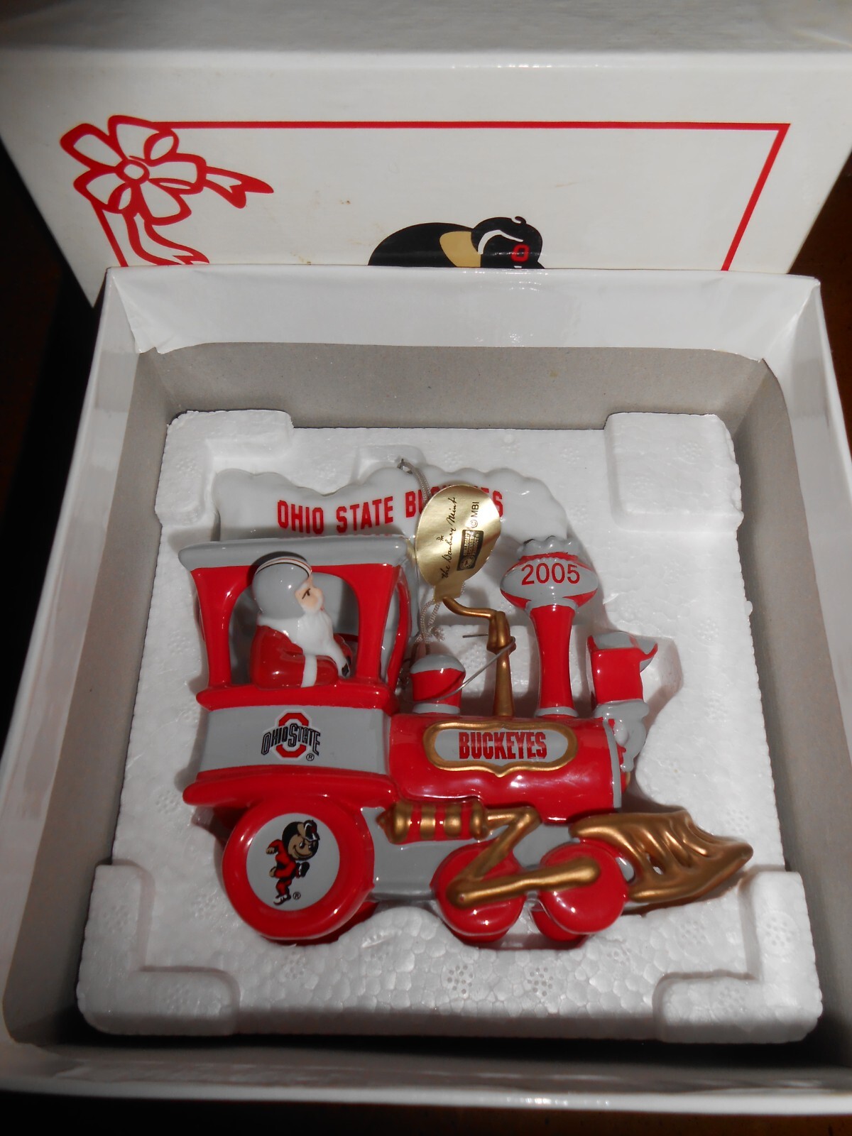 Danbury Mint Ohio State Ornament Santa Train eBay