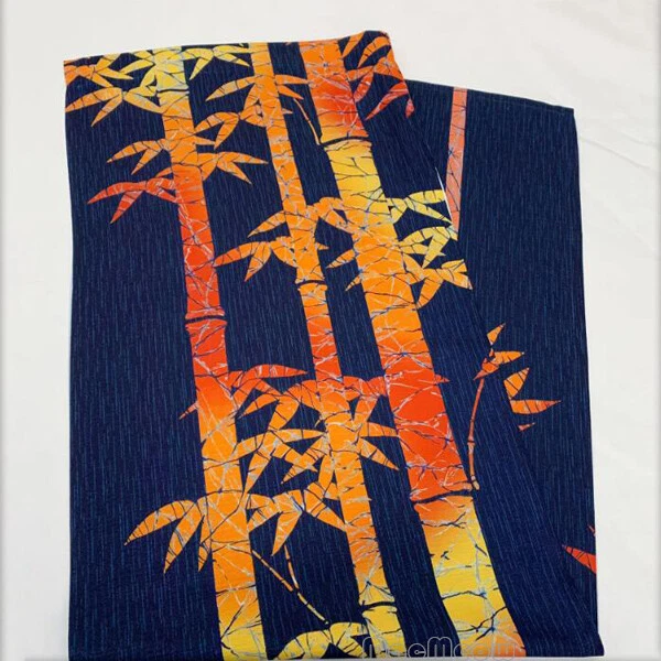 Tapiz divisor puerta cortina puerta japonesa NOREN 85x150 cm estampado bambú rojo Foto 3 de 4