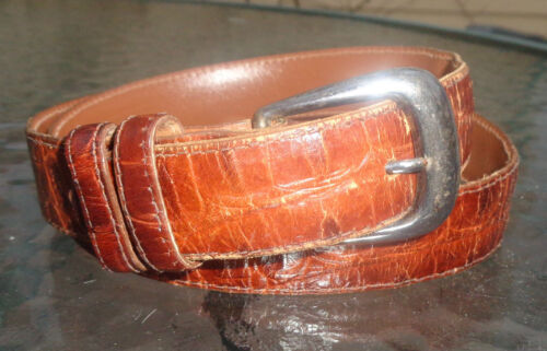 Cipriani  brown faux alligator skin leather belt M - Picture 1 of 2