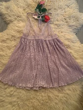 Victoria's Secret Babydoll Chemise Nightie Size S Lavender Lace Pleated