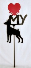 Doberman Pinscher Love(heart) Yard Sign Metal Silhouette Made in the USA
