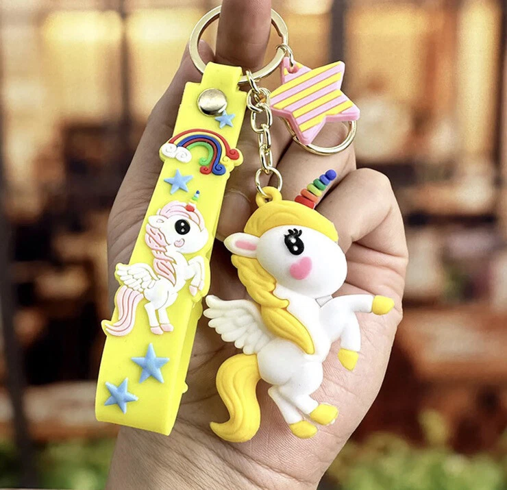 3D Cute  Unicorn Keyring Girls Key Ring Bag Pendant Keychain For Birthday Gifts - Image 4 of 4