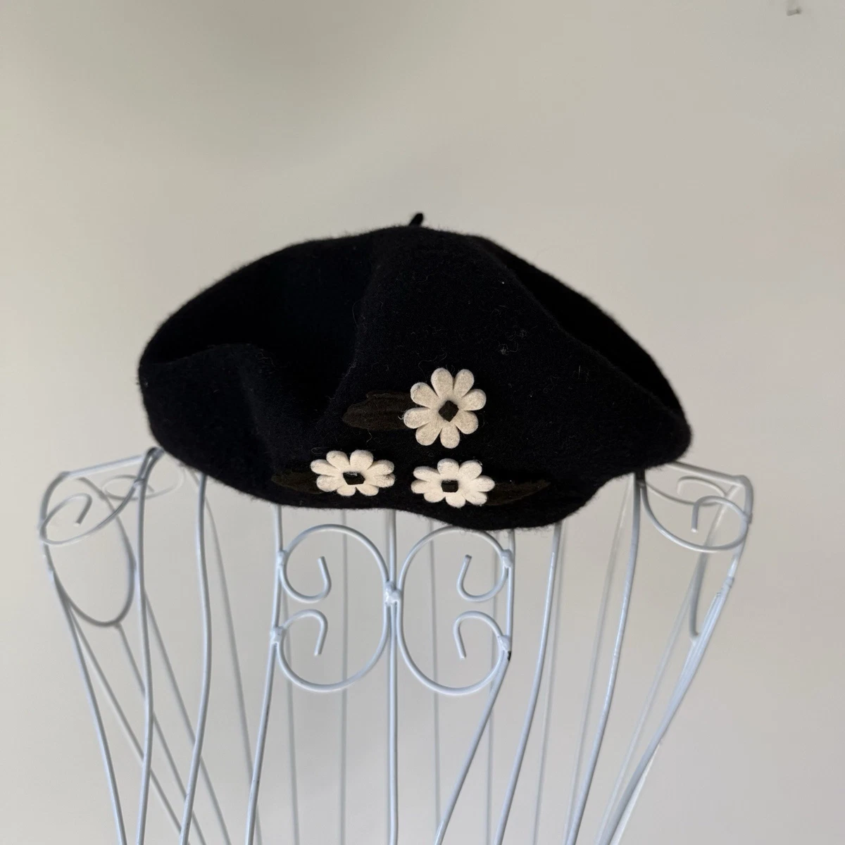 Toucan Collection Black Women\'s Wool Wide-Brim Flower Fur Trim Hat Toucan Felt Hats for Women for sale | eBay main image 3