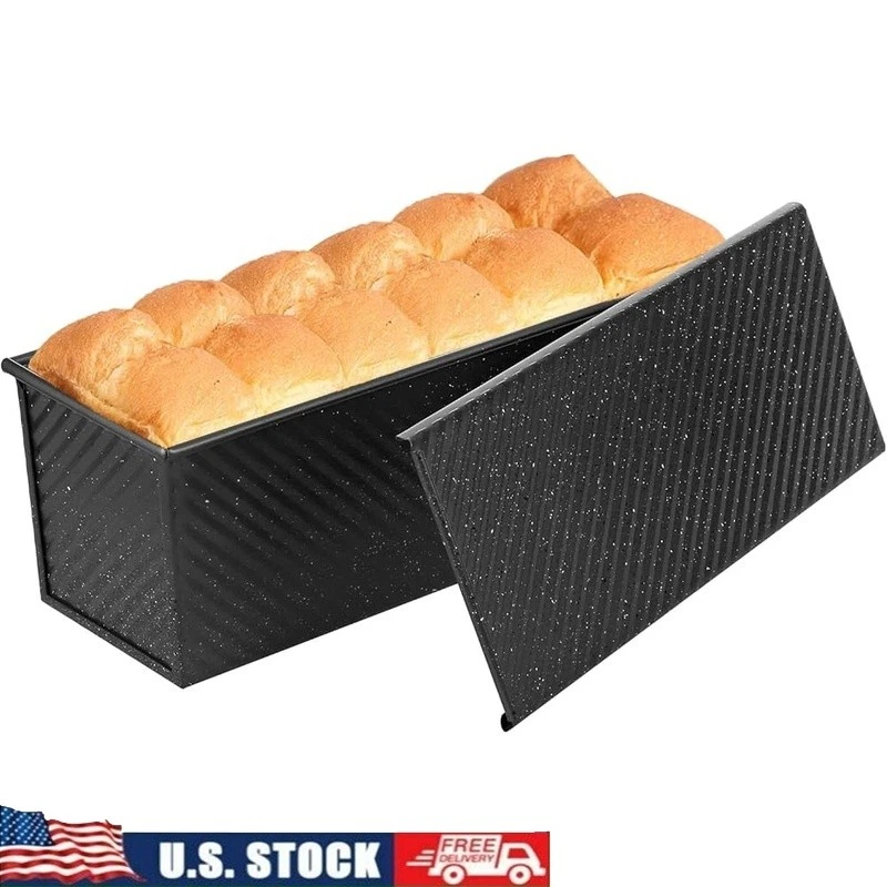 Professional Carbon Steel Nonstick Bread Loaf Pan W/ Lid Artisan Baking New