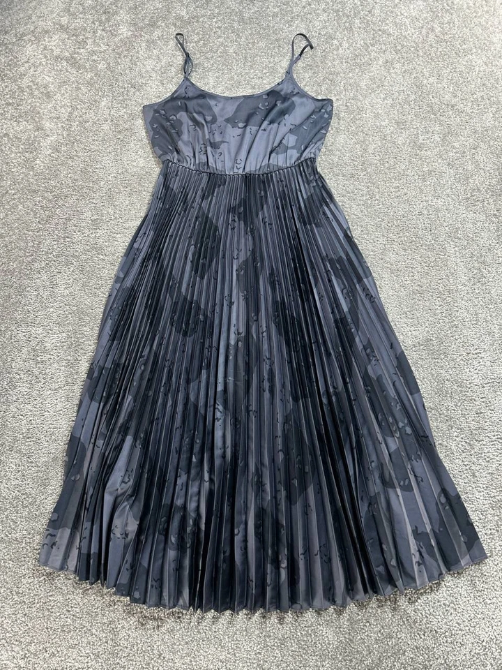 Allsaints Lera 2 合 1 Midi 连衣裙女式中号多色迷彩原声打褶 — 第 2/4 张图片